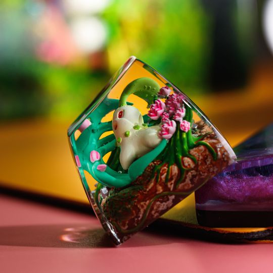 CHICORITA ANIME Artisan Keycap, Spacebar Keycap, Keycap Set, Cute Keycap