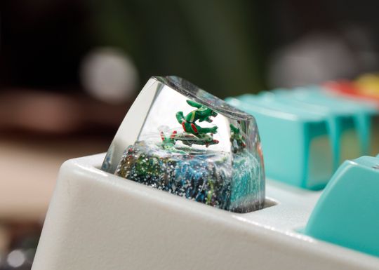 Rayquaza PKM Artisan Keycap, Spacebar Keycap, Keycap Set, Cute Keycap