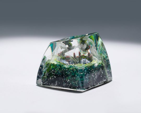 Rayquaza PKM Custom Artisan Keycap, Spacebar Keycap, Keycap Set, Cute Keycap