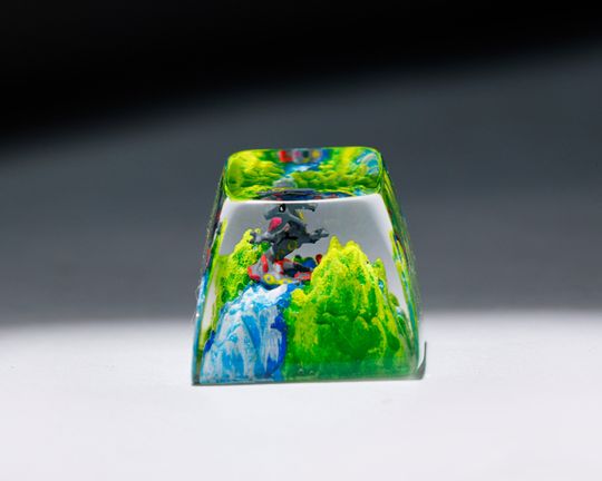 Rayquaza PKM Custom Artisan Keycap, Spacebar Keycap, Keycap Set, Cute Keycap