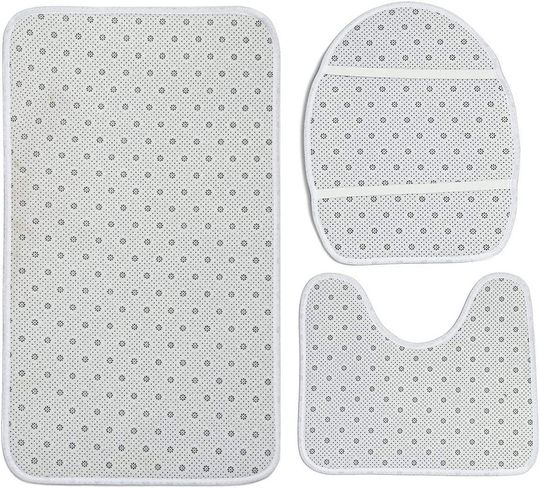 Bamboo Bath Rug Set Toilet Seat Cover