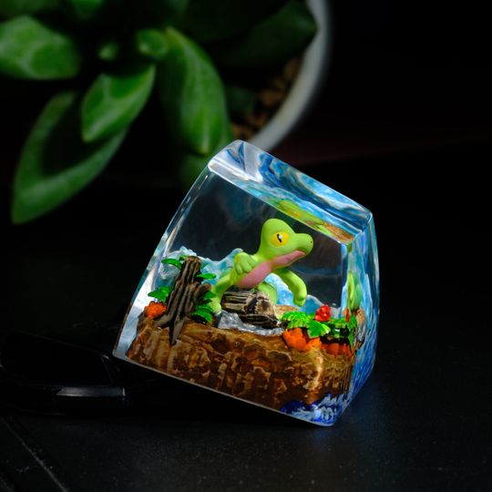 TREECKO PKM Artisan Keycap, Spacebar Keycap, Keycap Set, Cute Keycap