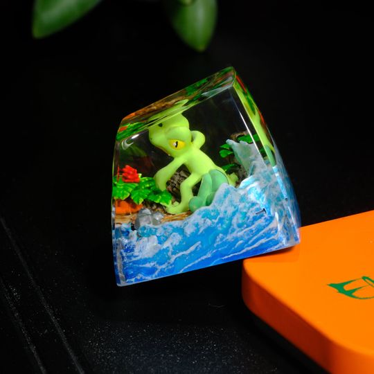 TREECKO PKM Artisan Keycap, Spacebar Keycap, Keycap Set, Cute Keycap