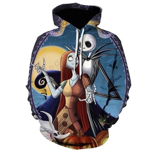 The Nightmare Before Christmas Hoodie, Jack & Sally 3D Hoodie