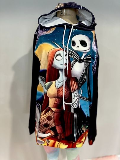 The Nightmare Before Christmas Hoodie, Jack & Sally 3D Hoodie