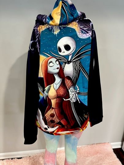 The Nightmare Before Christmas Hoodie, Jack & Sally 3D Hoodie