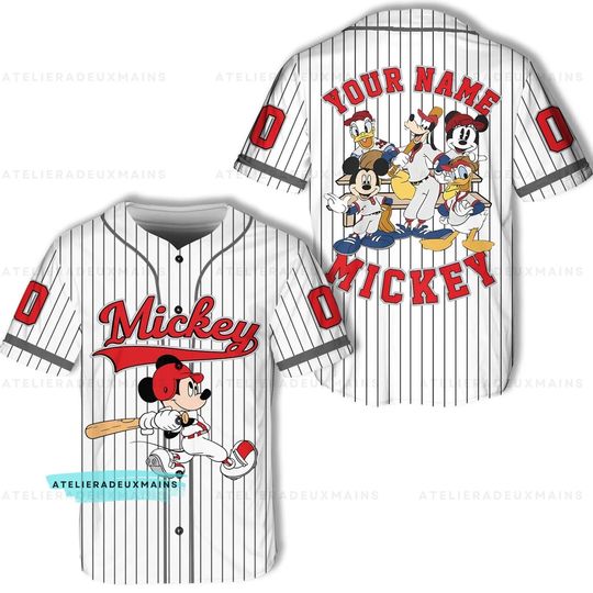 Personalize Disney Mickey Play Baseball Jersey, Mickey Mouse Jersey
