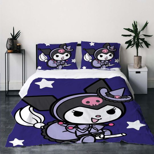 Christmas My Melody Kuromi Bedding Set.