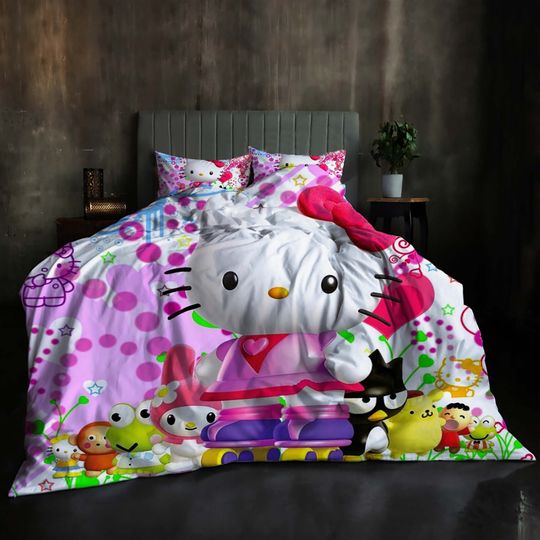 Christmas Hello Kitty Bedding Bedroom, Bedding Set.