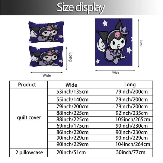 Christmas My Melody Kuromi Bedding Set.