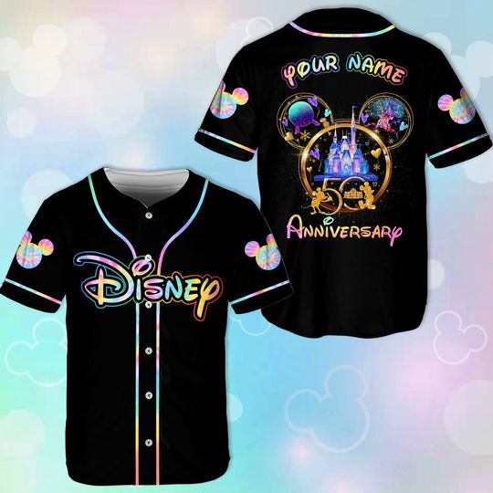 Personalized Disney 50th Anniversary Baseball Jersey, Custom Name Disney