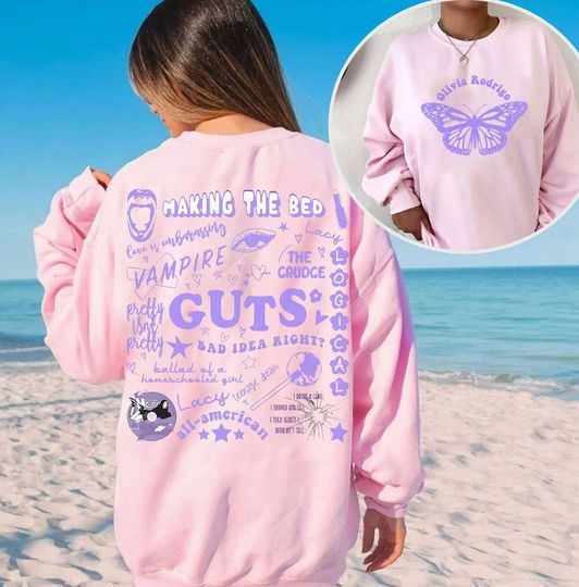 Olivia Rodrigo Guts World Tour Double Sided Sweatshirt