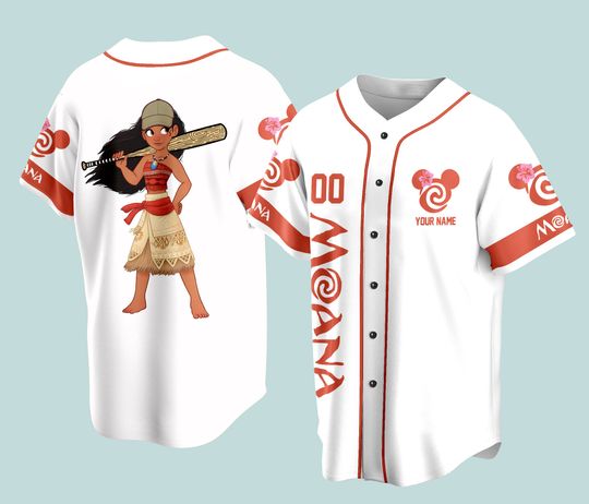 Custom Ddisney Princess Moana Game Day Baseball Jersey Ddisney Moana Baseball
