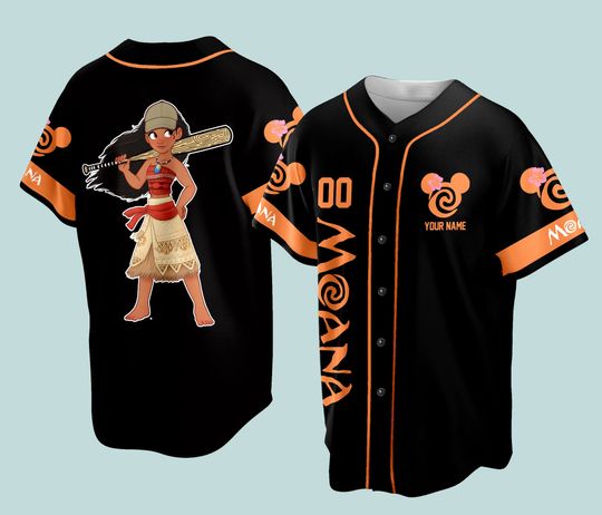 Custom Ddisney Princess Moana Game Day Baseball Jersey Ddisney Moana Baseball