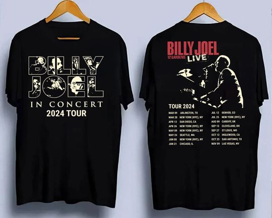 Billy Joel Music Tour 2024 Font & Back Shirt