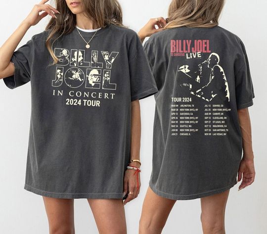 Billy Joel Music Tour 2024 Font & Back Shirt