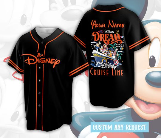 Custom Disneyland Baseball Jersey Disney Vacation Matching