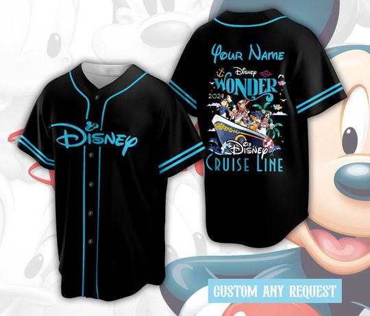 Custom Disneyland Baseball Jersey Disney Vacation Matching