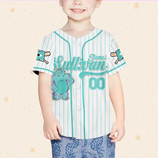 Personalized Disney Monster Inc James Sullivan Baseball Jersey