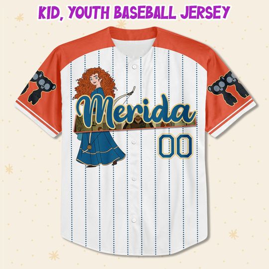 Personalized Princess Merida Disney Baseball Jersey, Disney Jersey