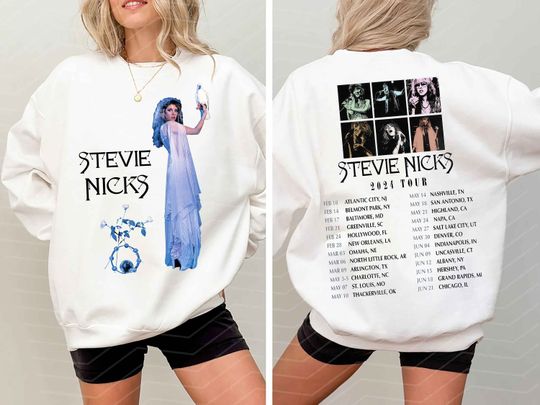 Retro Stevie Nicks 2024 Tour Double Sided Sweatshirt