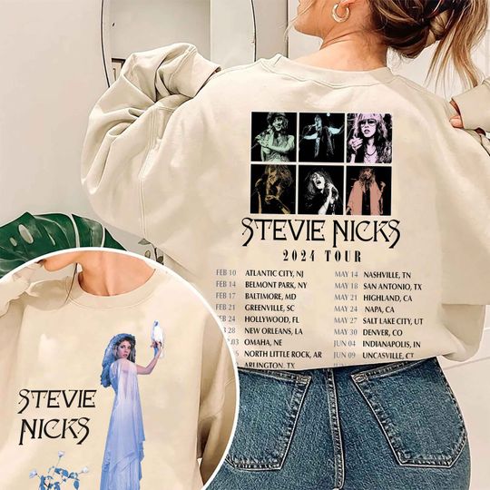 Retro Stevie Nicks 2024 Tour Double Sided Sweatshirt