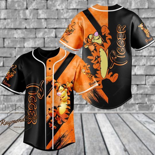 Tigger Jersey Shirt, Personalized Baseball Jersey, Disney Tigger