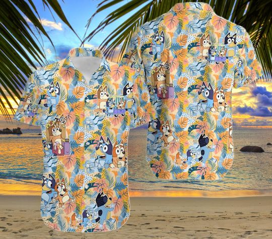 BlueyDad Family Summer Trip Family Hawaiian Shirt