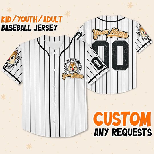 Personalized Chip And Dale Disney Baseball Jersey, Disney Jersey