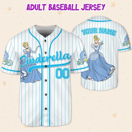 Personalized Disney Princess Cinde Simple Baseball Jersey