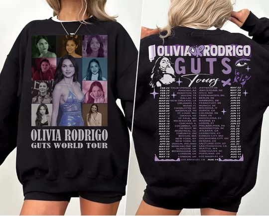 Vintage Olivia Rodrigo GUTS Tour 2024 shirt,Olivia Guts Tour Two Sides