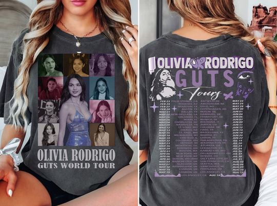 Vintage Olivia Rodrigo GUTS Tour 2024 shirt,Olivia Guts Tour Two Sides