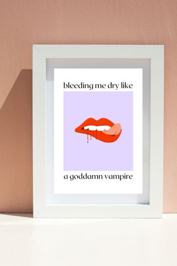 Olivia Rodrigo Vampire, Vampire Lyrics Print