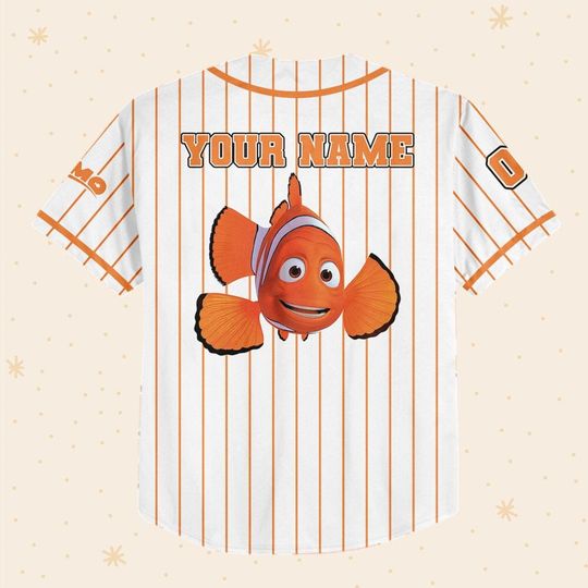 Personalized Finding Nemo Marlin Disney Baseball Jersey, Disney Jersey