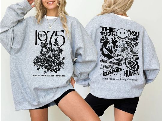 Retro The 1975 Tour 2024 Double Sided Sweatshirt
