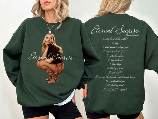 Ariana 2024 Eternal Sunshine Tracklist Double Sided Sweatshirt