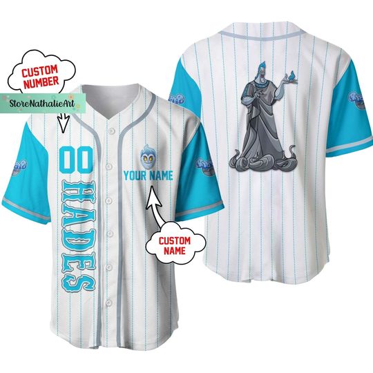 Disney Hades Jersey, Disney Hades Baseball Jersey