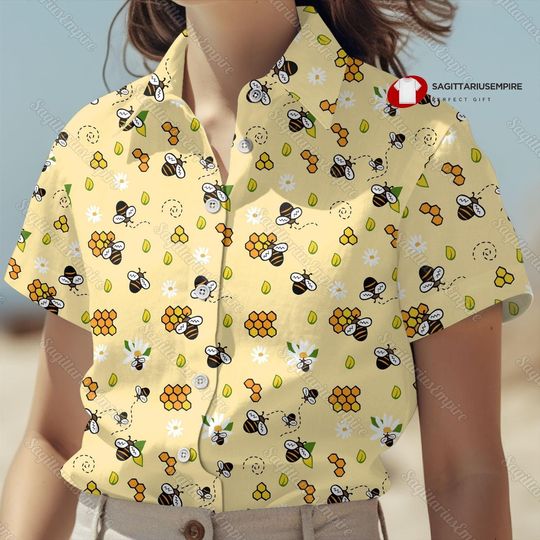 Bee Button Shirt And Shorts, Bee Shirt, Bee Swim Shorts