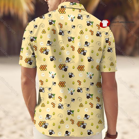 Bee Button Shirt And Shorts, Bee Shirt, Bee Swim Shorts