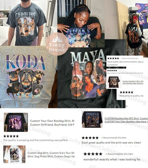 CUSTOM Bootleg Rap PET Shirt, Custom Pet, Custom Photo