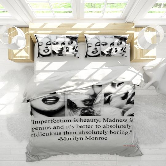 Marilyn Monroe" Imperfection is Beauty" Bedding Set - Celebrity Beding Set