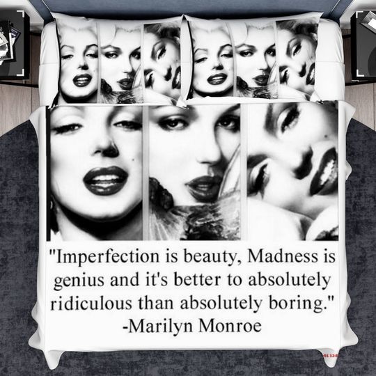 Marilyn Monroe" Imperfection is Beauty" Bedding Set - Celebrity Beding Set