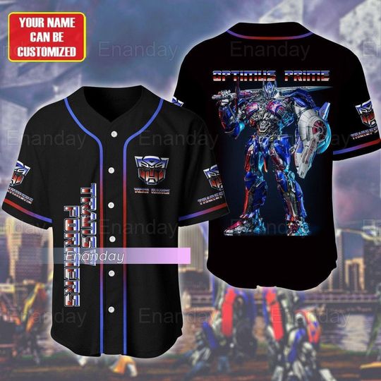 Personalized Optimus Prime Transformers Baseball Jersey, Movie Jersey