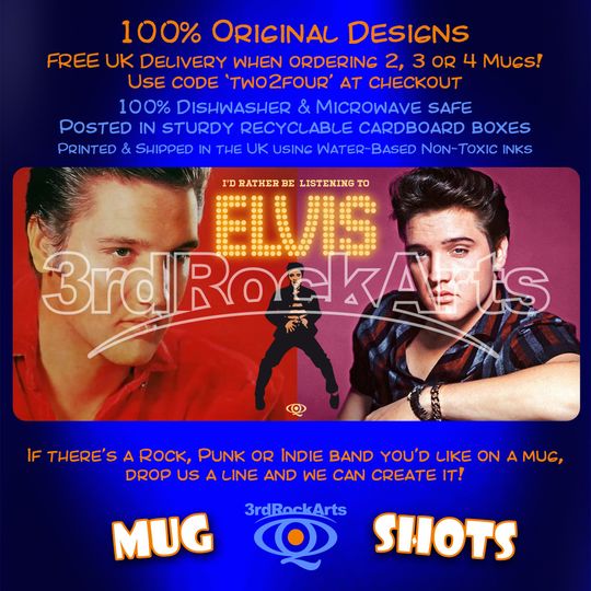 Elvis coffee mug, Elvis gift, Rock n Roll Mug, Elvis present, Rock gift, Elvis Presley