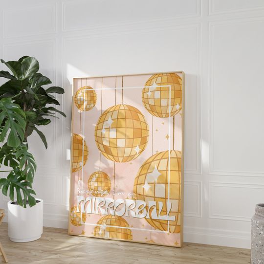 Mirrorball Poster | Retro Y2K style | Printable Wall Art