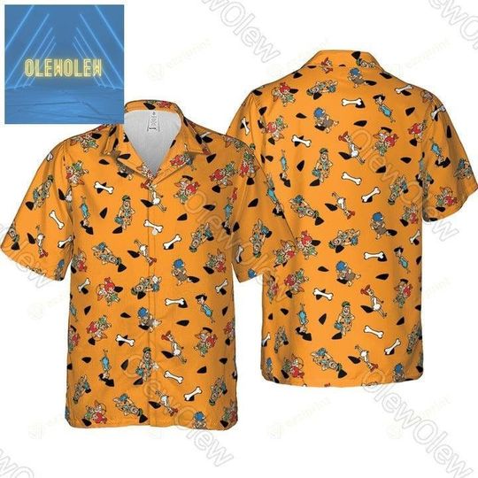 The Flintstones Hawaiian Shirt, Summer Beach Shirt