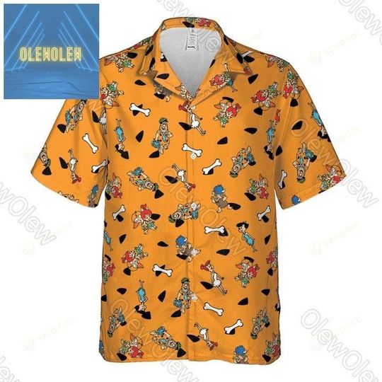The Flintstones Hawaiian Shirt, Summer Beach Shirt