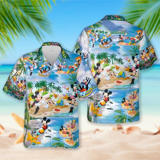 Movie Cartoon Characters Hawaiian Shirt, Summer Beach Trip Family Hawaiian T Shirt