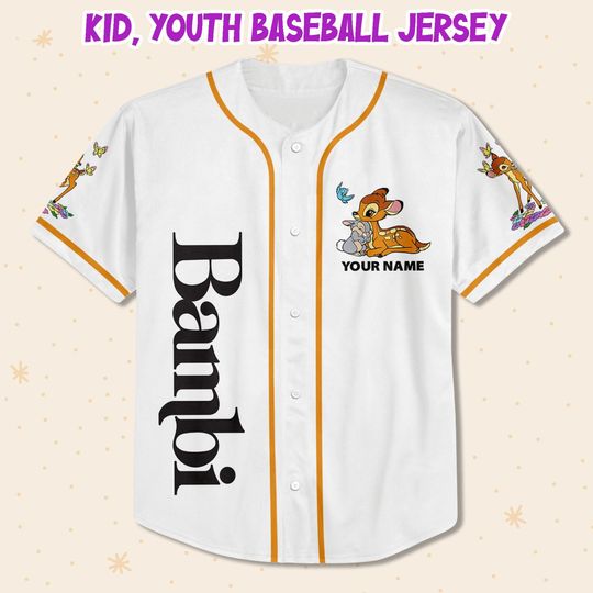 Personalized Disney Bambi Simple Baseball Jersey