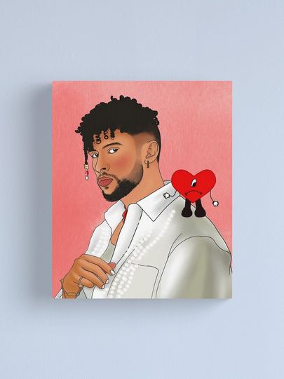 Bad Bunny Fanart Canvas - Bad Bunny merch